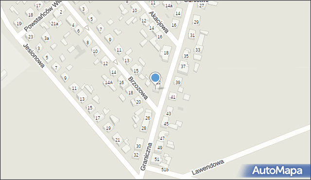 Kościan, Graniczna, 24, mapa Kościan