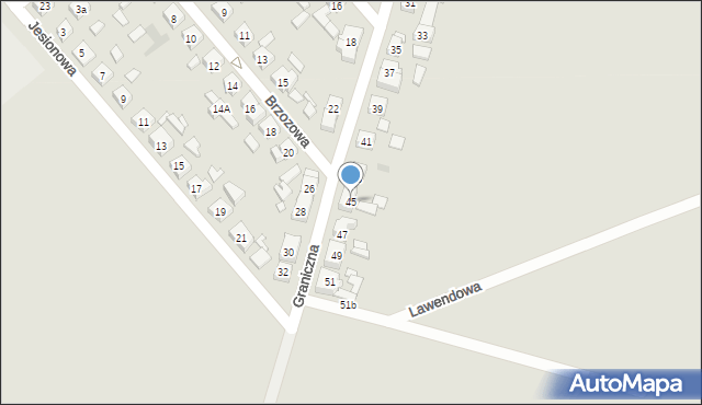 Kościan, Graniczna, 45, mapa Kościan