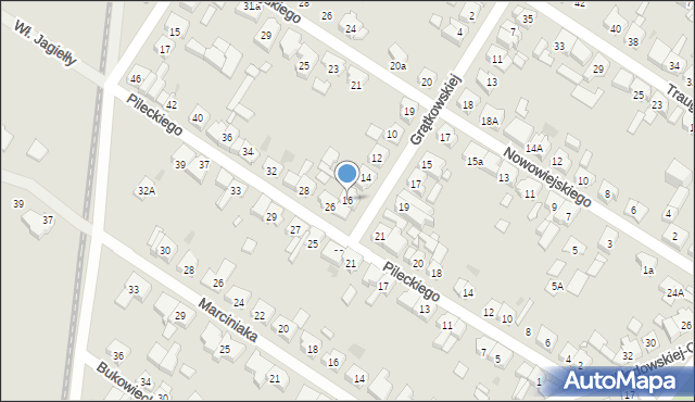 Kościan, Grątkowskiej Anny, 16, mapa Kościan