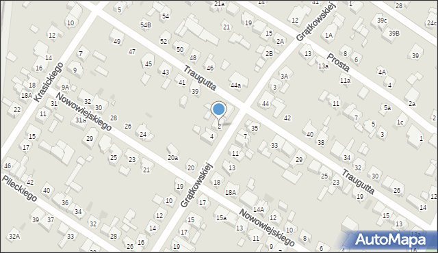 Kościan, Grątkowskiej Anny, 2, mapa Kościan