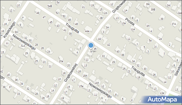 Kościan, Grątkowskiej Anny, 7, mapa Kościan