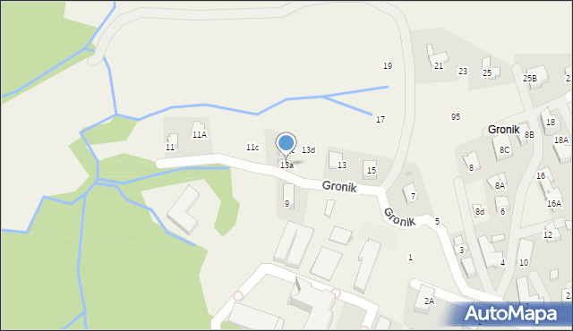 Kościelisko, Gronik, 13a, mapa Kościelisko