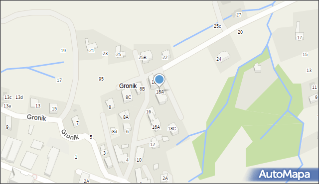 Kościelisko, Gronik, 18A, mapa Kościelisko