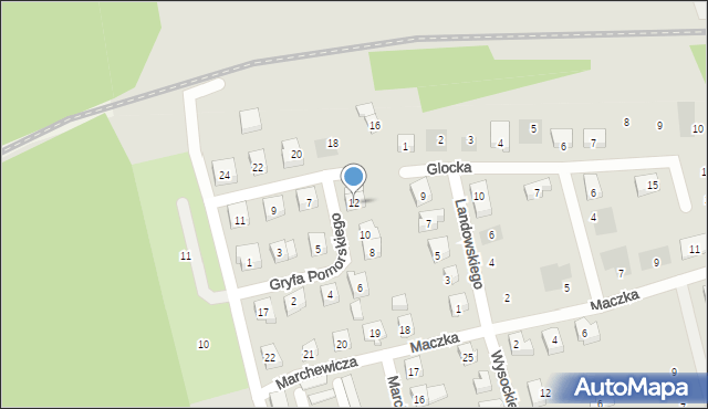 Kościerzyna, Gryfa Pomorskiego, 12, mapa Kościerzyna