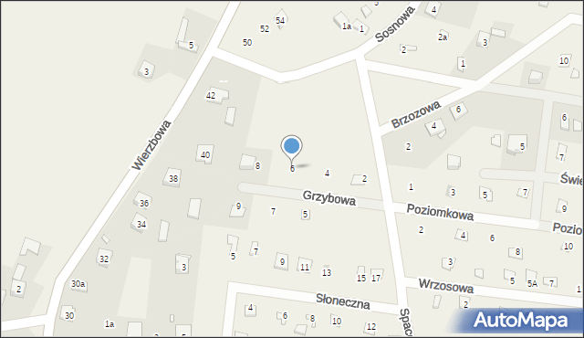 Kostkowice, Grzybowa, 6, mapa Kostkowice