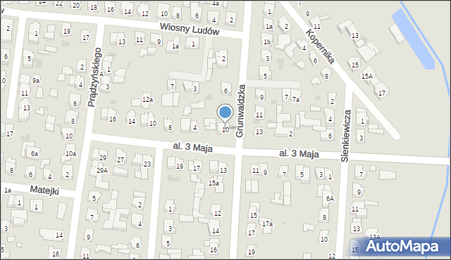 Kostrzyn, Grunwaldzka, 10, mapa Kostrzyn