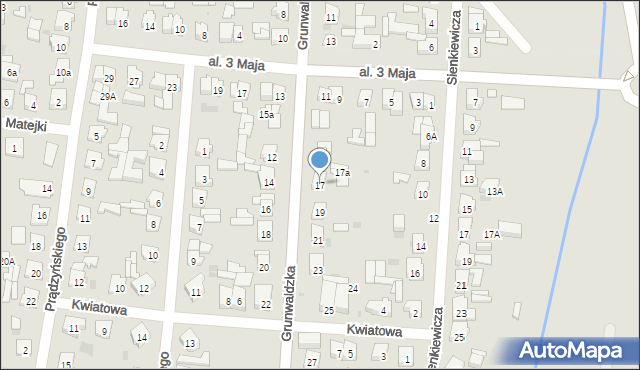 Kostrzyn, Grunwaldzka, 17, mapa Kostrzyn