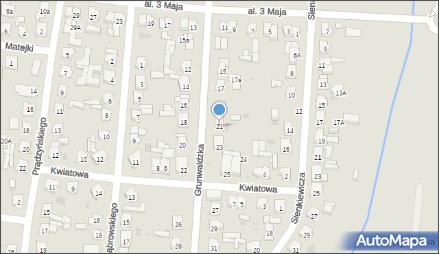 Kostrzyn, Grunwaldzka, 21, mapa Kostrzyn