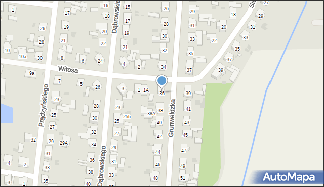 Kostrzyn, Grunwaldzka, 36, mapa Kostrzyn