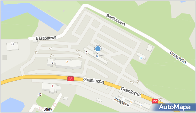 Kostrzyn nad Odrą, Graniczna, 6i, mapa Kostrzyn nad Odrą