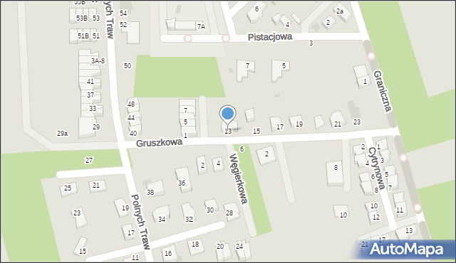 Koszalin, Gruszkowa, 13, mapa Koszalina