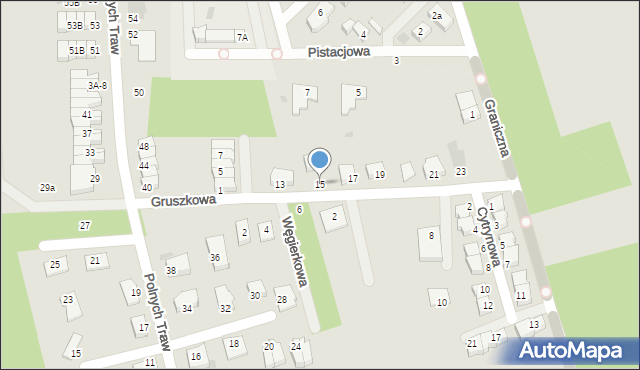 Koszalin, Gruszkowa, 15, mapa Koszalina