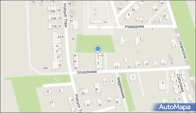 Koszalin, Gruszkowa, 9, mapa Koszalina