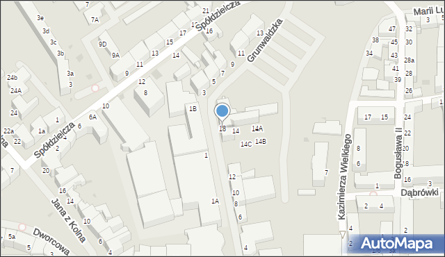 Koszalin, Grunwaldzka, 18, mapa Koszalina