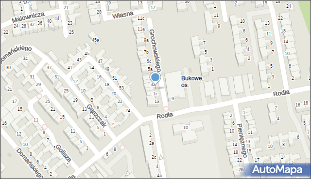 Koszalin, Grochowskiego Maksymiliana, ks., 1d, mapa Koszalina