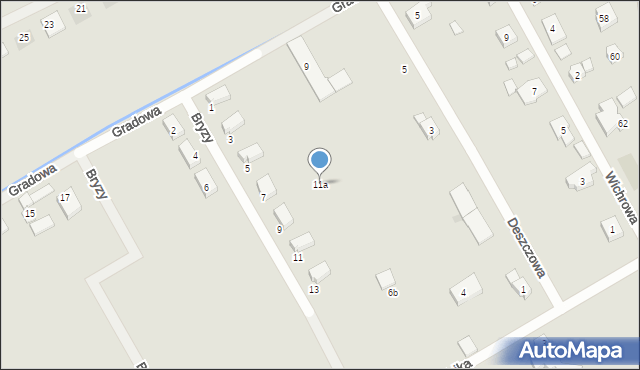 Koszalin, Gradowa, 11a, mapa Koszalina