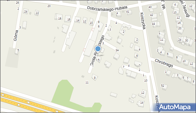 Koszyce Wielkie, Grota-Roweckiego Stefana, gen., 5, mapa Koszyce Wielkie