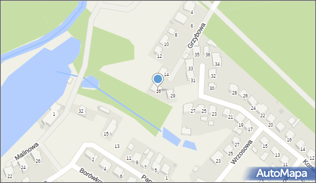 Kowanówko, Grzybowa, 16, mapa Kowanówko