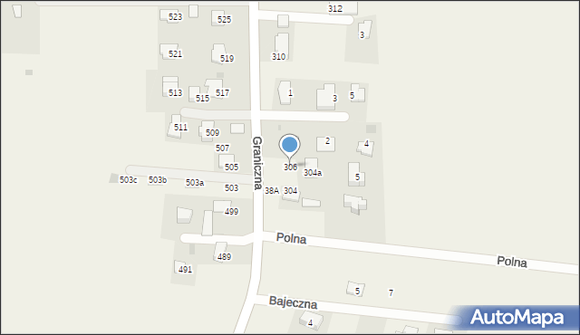 Kozierów, Graniczna, 306, mapa Kozierów