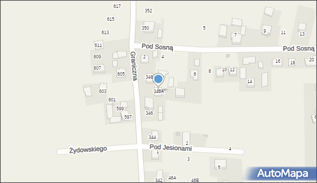 Kozierów, Graniczna, 348A, mapa Kozierów