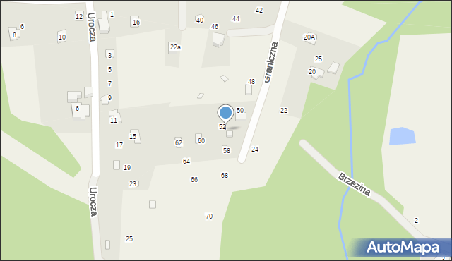 Kozy, Graniczna, 54, mapa Kozy