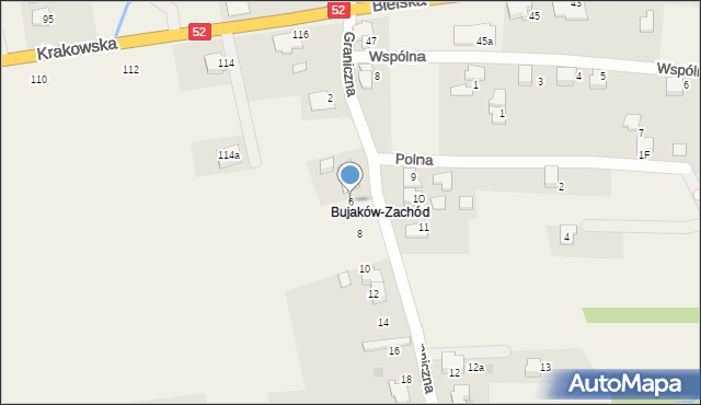 Kozy, Graniczna, 6, mapa Kozy
