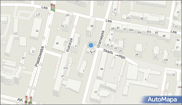 Kraków, Gramatyka, 7a, mapa Krakowa