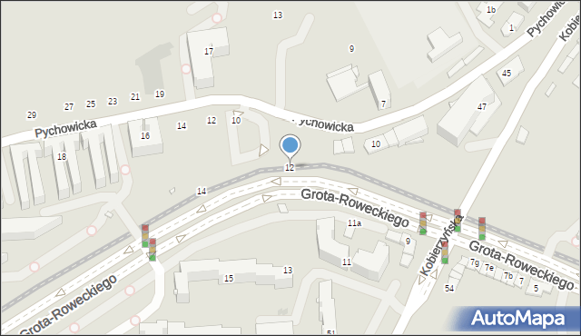 Kraków, Grota-Roweckiego Stefana, gen., 12, mapa Krakowa