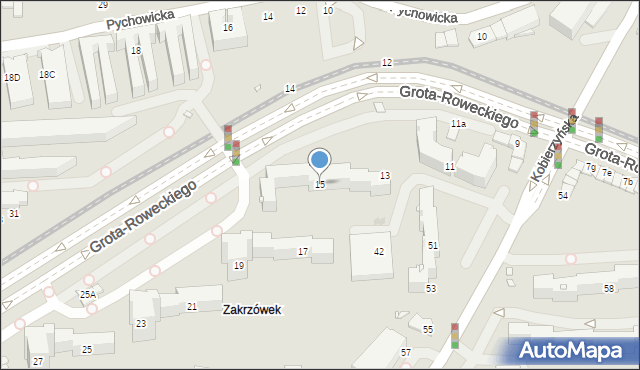 Kraków, Grota-Roweckiego Stefana, gen., 15, mapa Krakowa