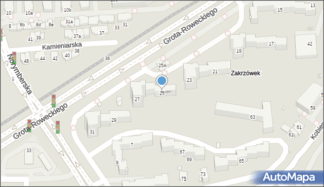 Kraków, Grota-Roweckiego Stefana, gen., 25, mapa Krakowa