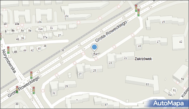 Kraków, Grota-Roweckiego Stefana, gen., 25A, mapa Krakowa