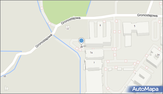 Kraków, Gronostajowa, 49, mapa Krakowa