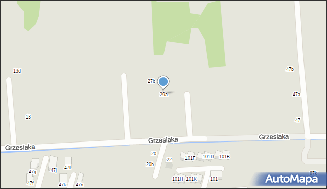 Kraków, Grzesiaka-Czarnego Józefa, 29a, mapa Krakowa