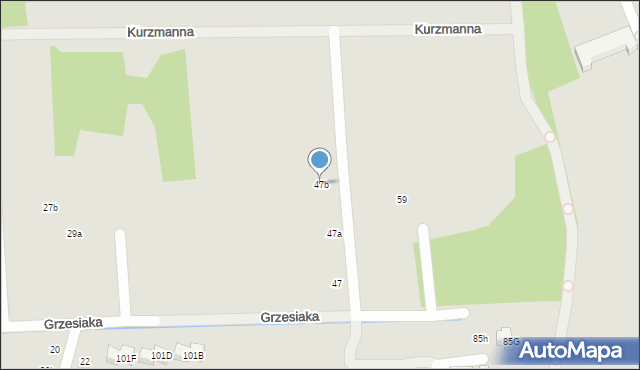 Kraków, Grzesiaka-Czarnego Józefa, 47b, mapa Krakowa