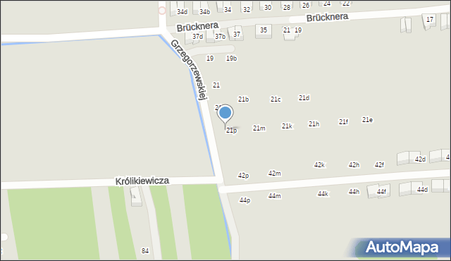 Kraków, Grzegorzewskiej Marii, 21r, mapa Krakowa