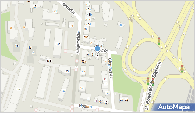 Kraków, Grzybki, 5, mapa Krakowa