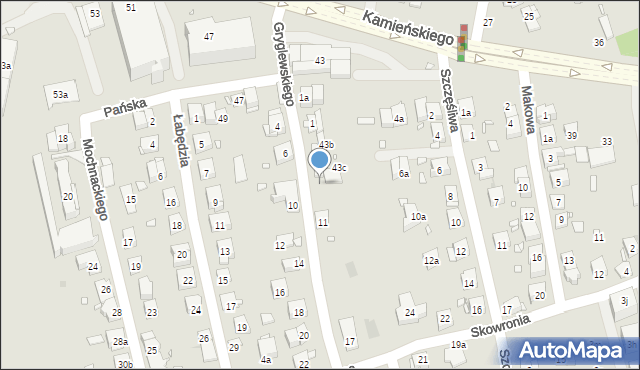 Kraków, Gryglewskiego Aleksandra, 7, mapa Krakowa