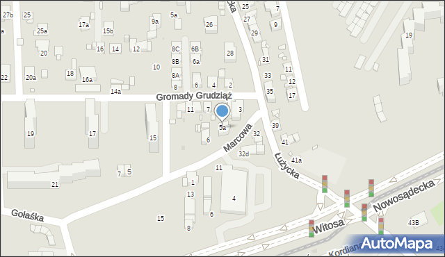 Kraków, Gromady Grudziąż, 5a, mapa Krakowa