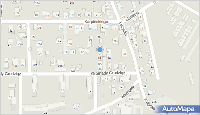 Kraków, Gromady Grudziąż, 8B, mapa Krakowa