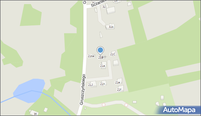 Kraków, Gruszczyńskiego Włodzimierza, 21B, mapa Krakowa