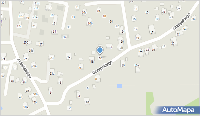 Kraków, Grzepskiego Stanisława, 5c, mapa Krakowa