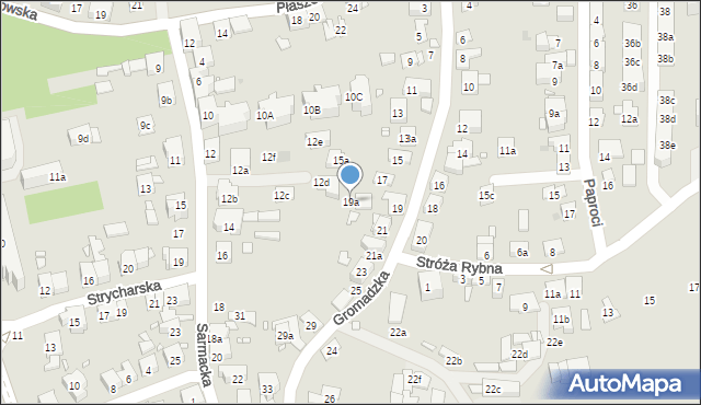 Kraków, Gromadzka, 19a, mapa Krakowa