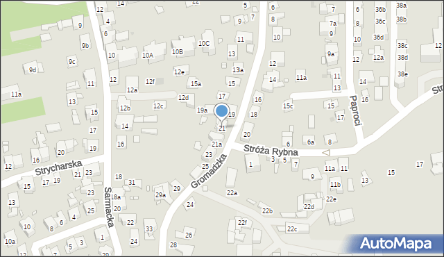 Kraków, Gromadzka, 21, mapa Krakowa