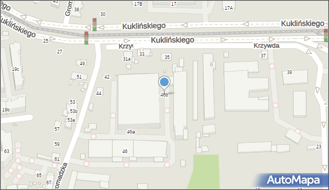 Kraków, Gromadzka, 46b, mapa Krakowa