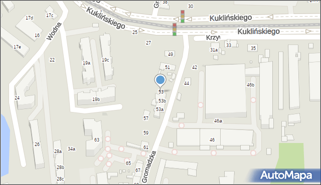 Kraków, Gromadzka, 53, mapa Krakowa