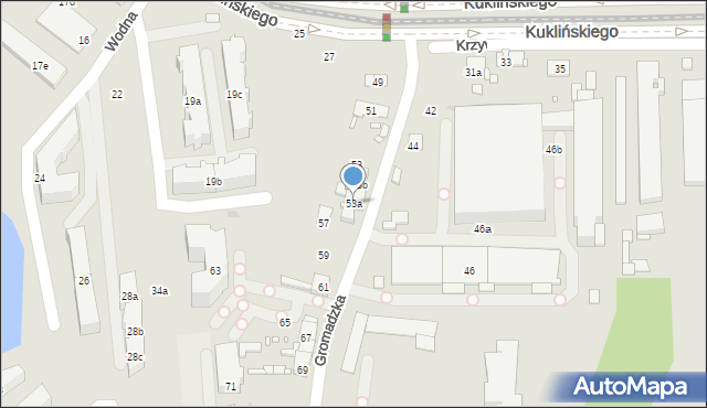 Kraków, Gromadzka, 53a, mapa Krakowa