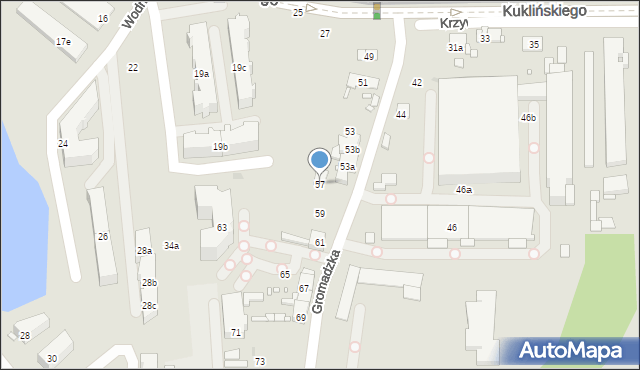 Kraków, Gromadzka, 57, mapa Krakowa