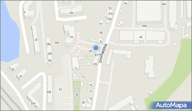 Kraków, Gromadzka, 67, mapa Krakowa