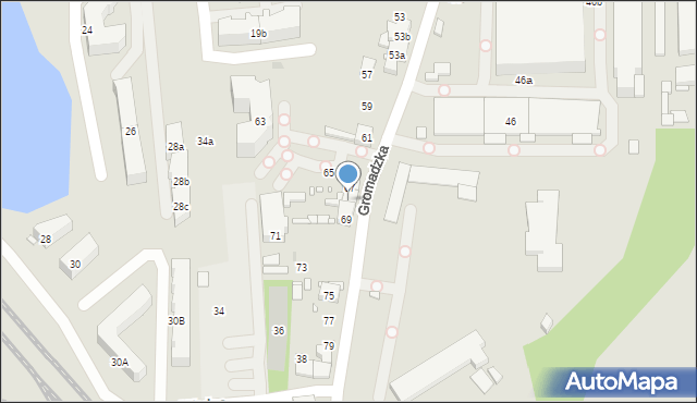 Kraków, Gromadzka, 67a, mapa Krakowa