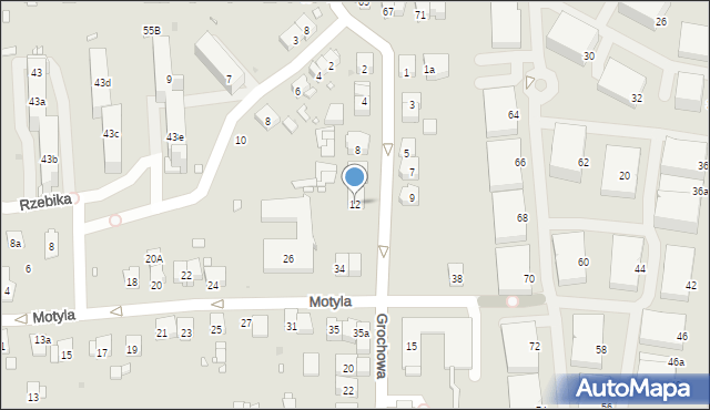 Kraków, Grochowa, 12, mapa Krakowa